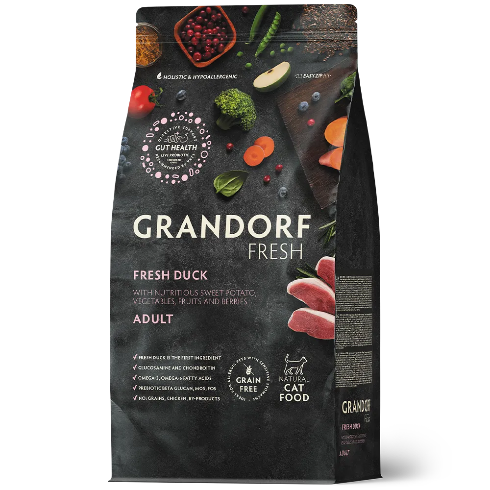 Grandorf Fresh для кошек (утка со сладким картофелем), 400 г