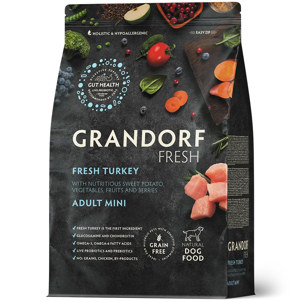 Grandorf Fresh для мелких пород (индейка со сладким картофелем), 1 кг