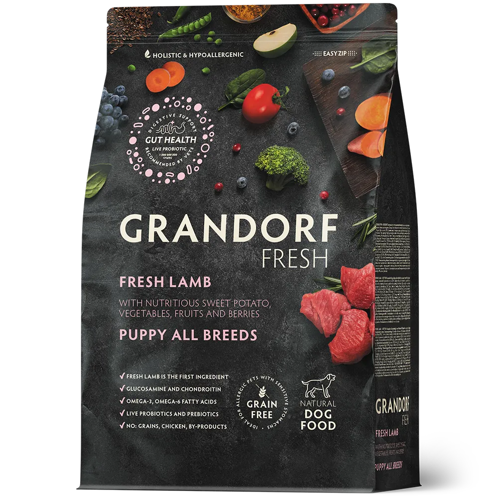 Grandorf Fresh для щенков всех пород (ягнёнок со сладким картофелем), 1 кг