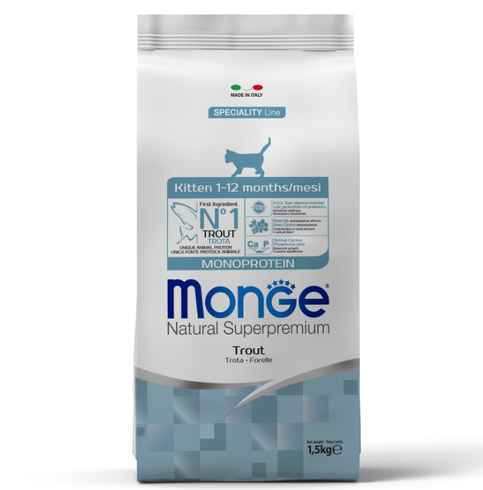 Monge Superpremium Monoprotein для котят (форель), 1.5 кг