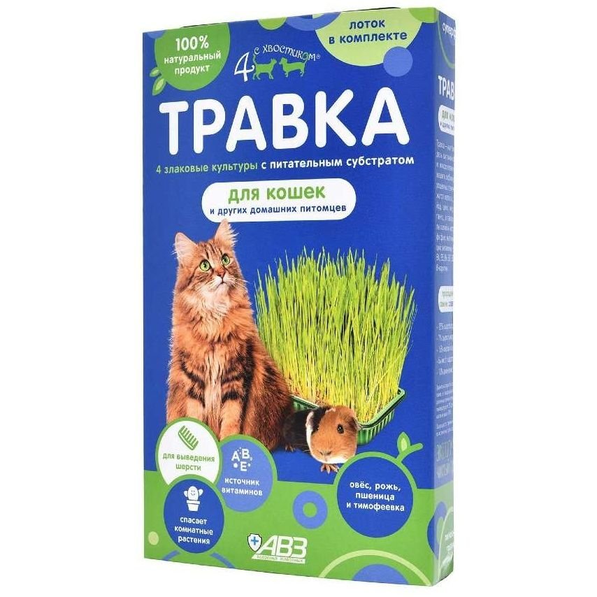 Четыре с хвостиком травка для кошек и других питомцев
