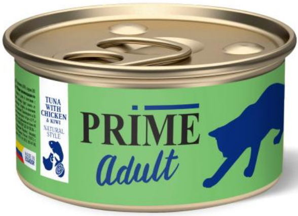 PRIME ADULT для кошек (тунец с курицей и киви в собственном соку), 85 г