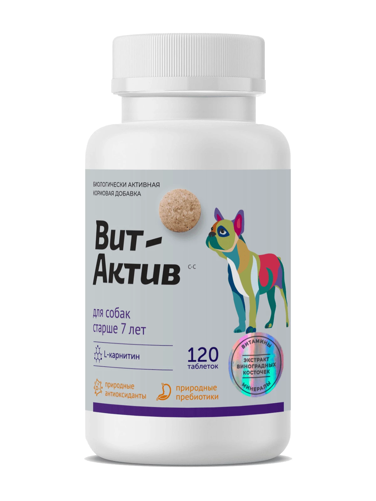 Вит-Актив для собак старше 7 лет, 120 таб