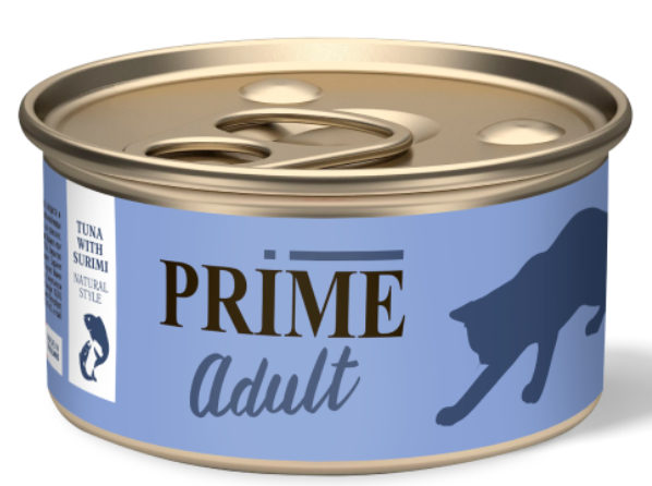 PRIME ADULT для кошек (тунец с сурими в собственном соку), 70 г