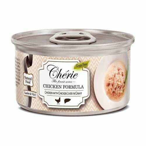 Cherie - для кошек (рубленная курица с куриной печенью в подливе), 80 г