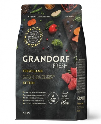  Grandorf Fresh для котят (свежий ягнёнок с бататом), 400 г