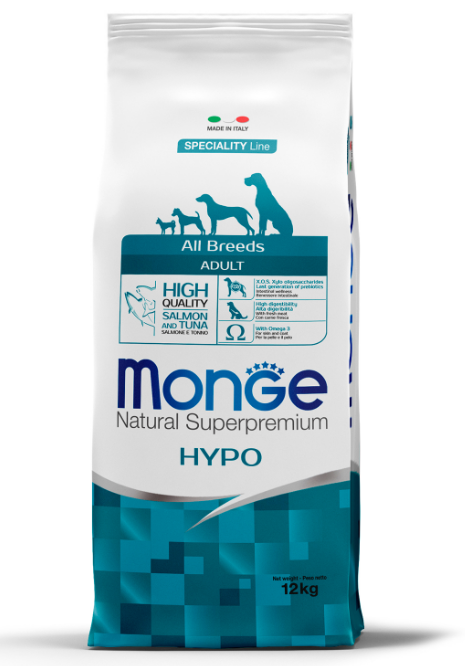Monge Superpremium Hypo для собак (лосось с тунцом), 12 кг