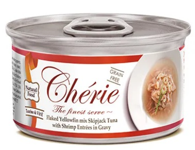 Cherie для кошек (хлопья тунца с креветкой в подливе), 80 г