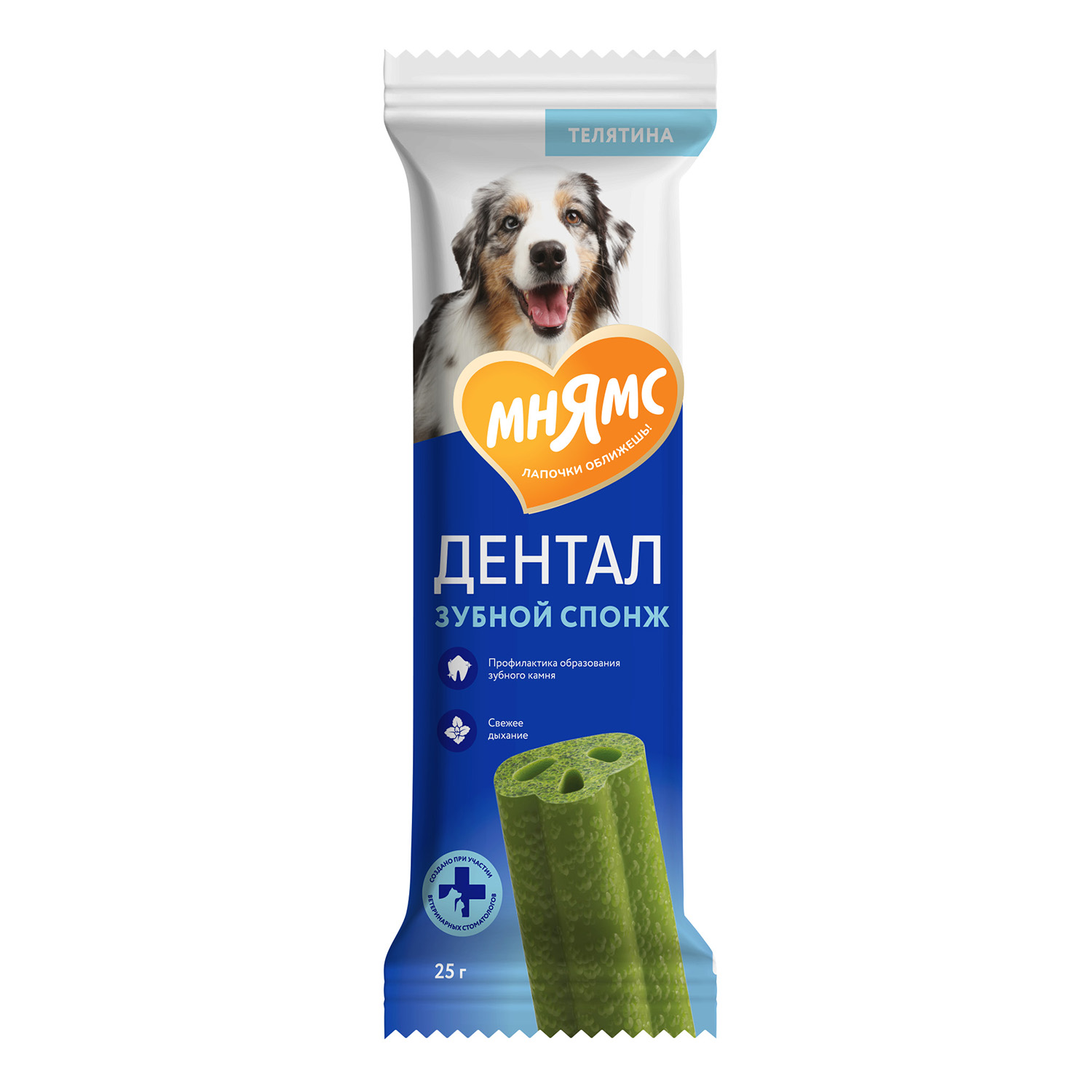 Мнямс DENTAL для собак (зубные спонжи с эвкалиптом) 1+1,  25 г