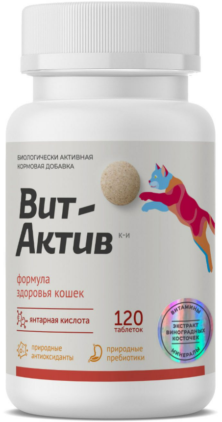 Вит-Актив Формула здоровья кошек, 120 таб